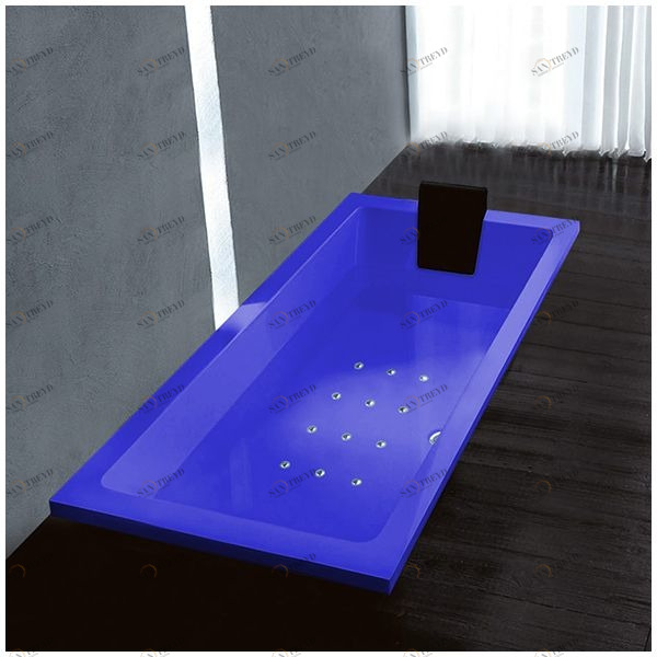 Ванна Gruppo treesse Quadra 170 V072C-DX-SI синяя с аэромассажем прямоугольная встроенная правая STAV072CDXSI