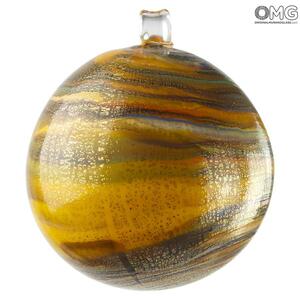4249 ORIGINALMURANOGLASS Оранжевый Ёлочный шар витая Фантазия - муранское стекло OMG  см