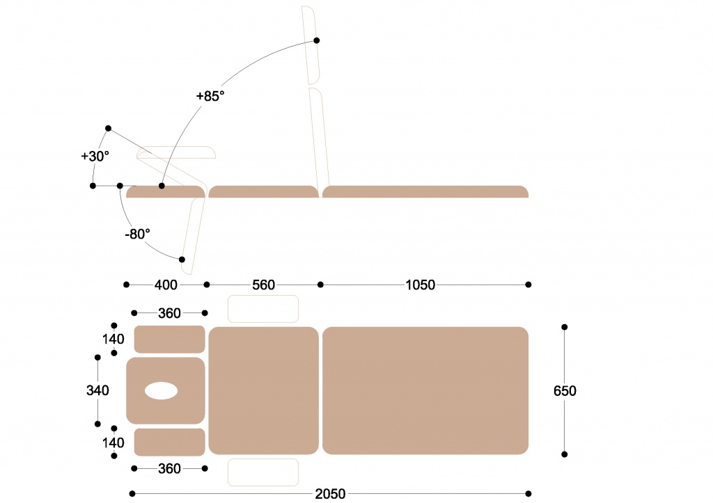 Х223 Массажный стол с двумя электроприводами HELIOX Santreyd  - Вид №3