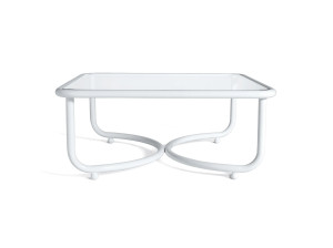 Квадратный садовый стол из нержавеющей стали и стекла