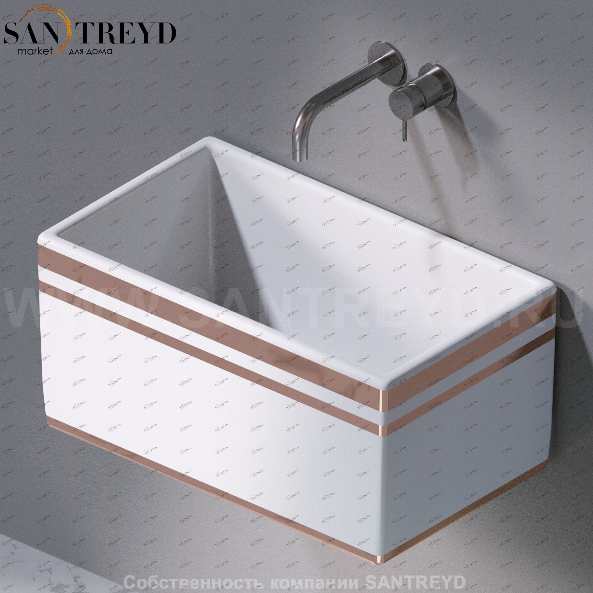 L112467R Подвесная раковина настенная прямоугольная A. e T. Italia Tower белая AeT ITALIA