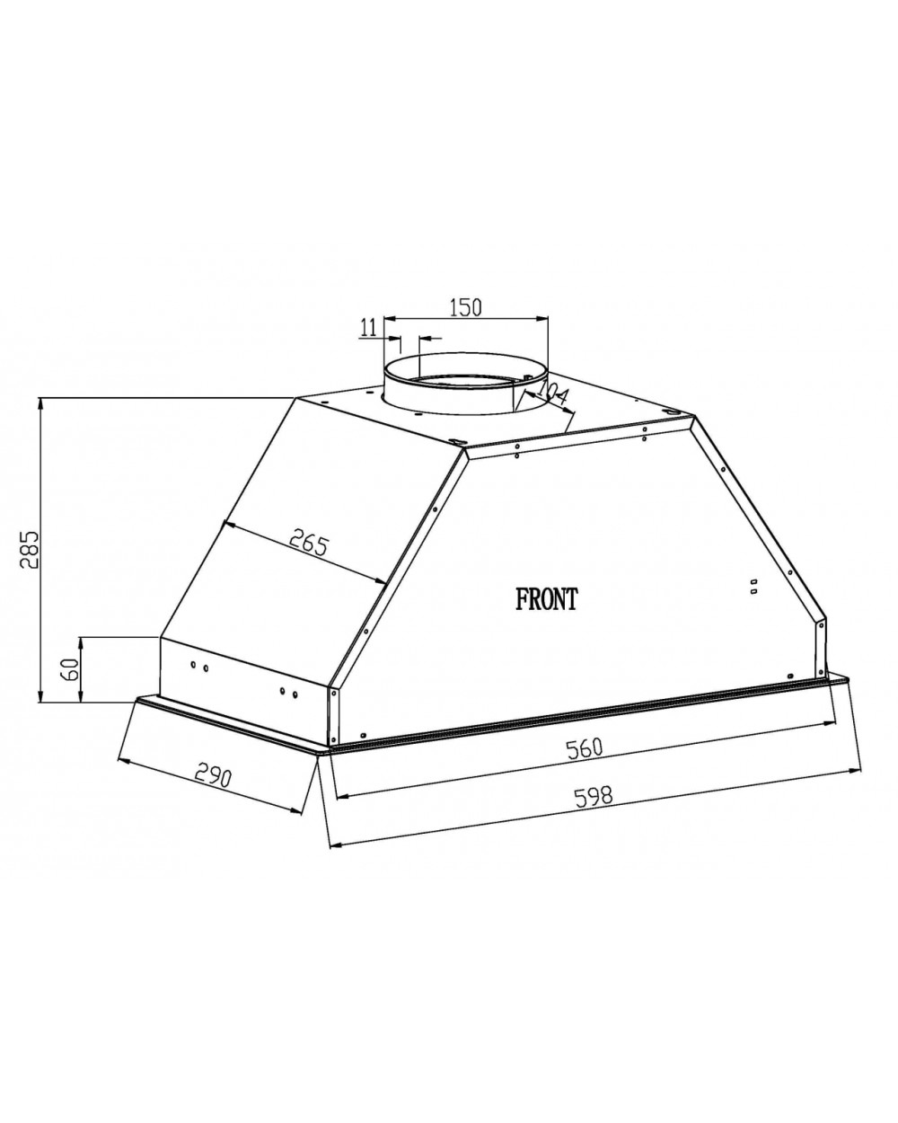 9240986 Вытяжка полновстраиваемая SCHTOFF HGT 60 белый/белый STDN-0007104 - Вид №3