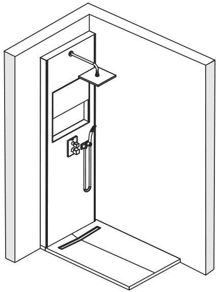 E80300-D35 Готовый к угловой установке сет для душевого пространства Jacobdelafon ECRIN Santreyd - Вид №1