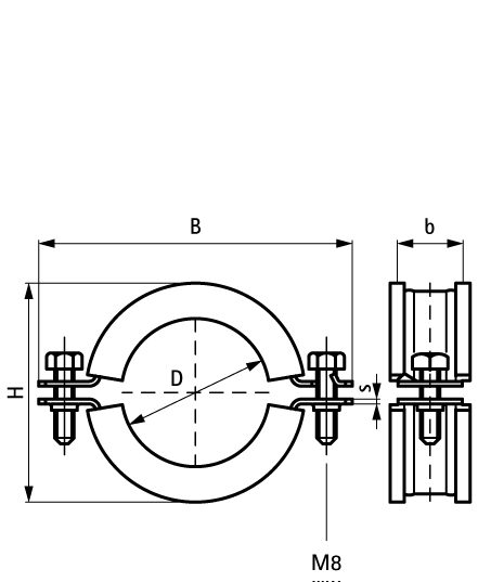 3173132 BISMAT® SX Обжимные хомуты для чугунных и пластиковых вертикальных труб walraven  - Вид №1