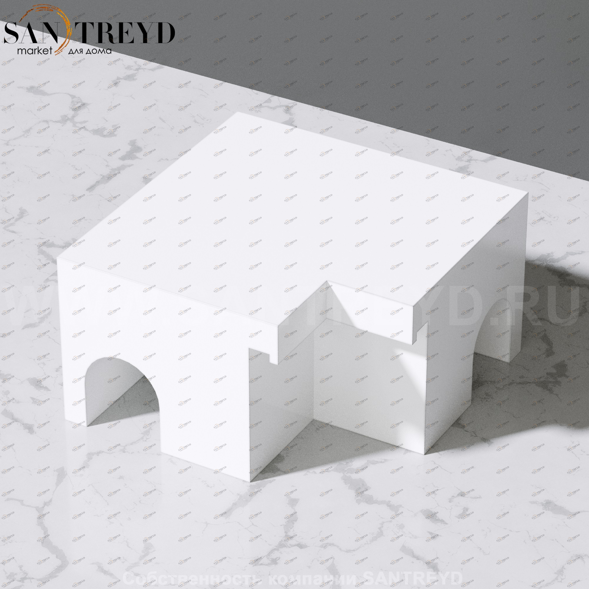 Effegibi ACCESSORI Модульная скамейка для облицовки, прямоугольная секция угловая белая. Возможна установка LED подстветки SV31000057