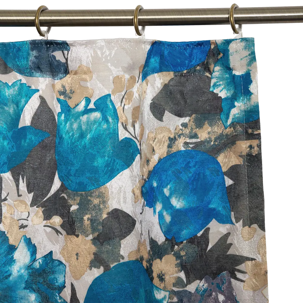 Штора на ленте «Синий цветок», 140х260 см, цветы, цвет мультиколор ТОРГОВЫЙ ДОМ ТЕКСТИЛЬ STLM-2018959 - Вид №3