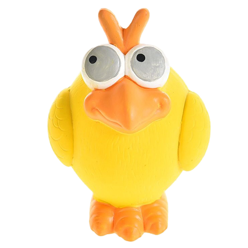 ПР0047753 Игрушка для собак Птица с пищалкой 11,5х8х8см латекс желтая Foxie 