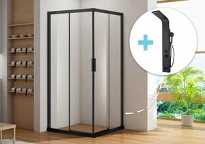 Душевой уголок Aquanet Pleasure AE60-S-100x100U-BT 100x100 (+ панель Aquanet Galaxy Black AP40-05)