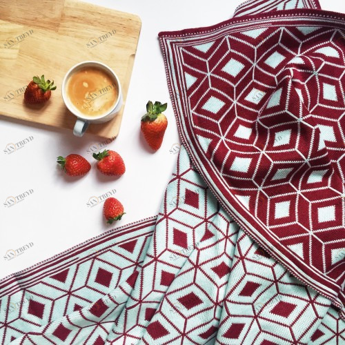 Плед NOEMIE B&R APERO ДИЗАЙНЕРСКИЕ, ОРНАМЕНТ 010374 Бордовый 