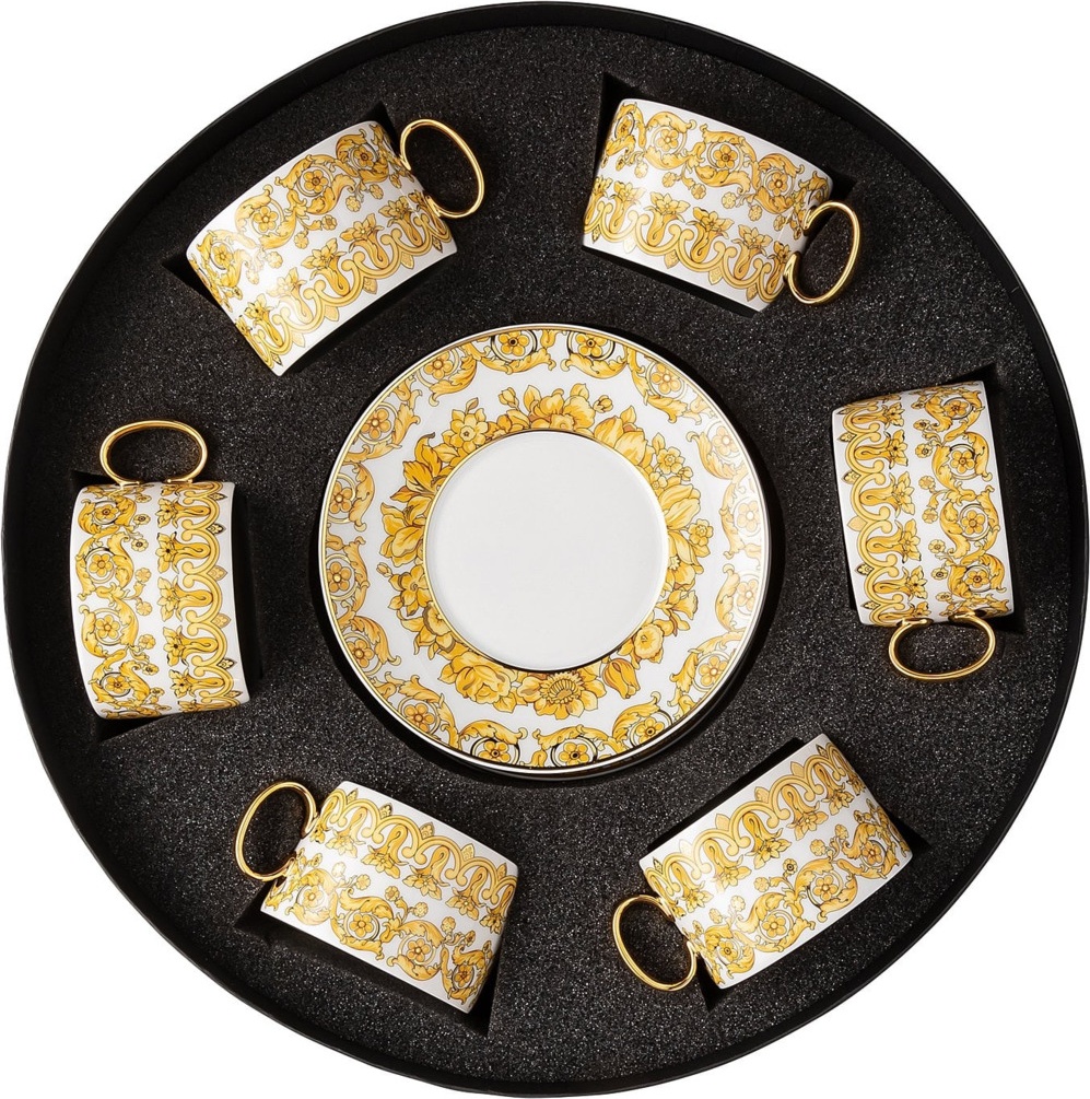 10649019 Rosenthal Versace Набор чашек с блюдцами Rosenthal Versace Медуза Рапсодия 220мл, фарфор, 6шт, п/к Фарфор 