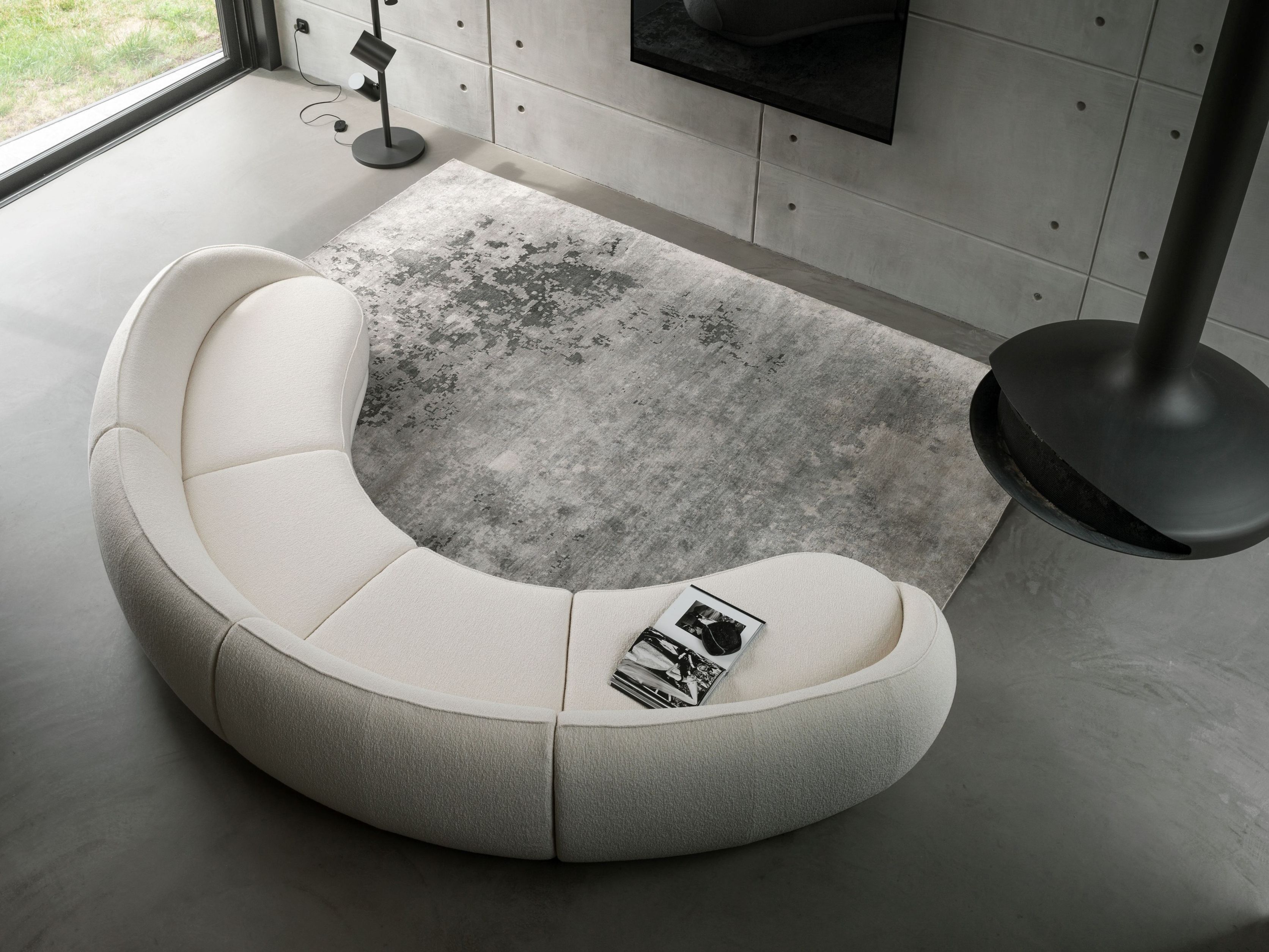 5-местный изогнутый тканевый диван GHIDINI1961 объятия ARCH-00095209 - Вид №5