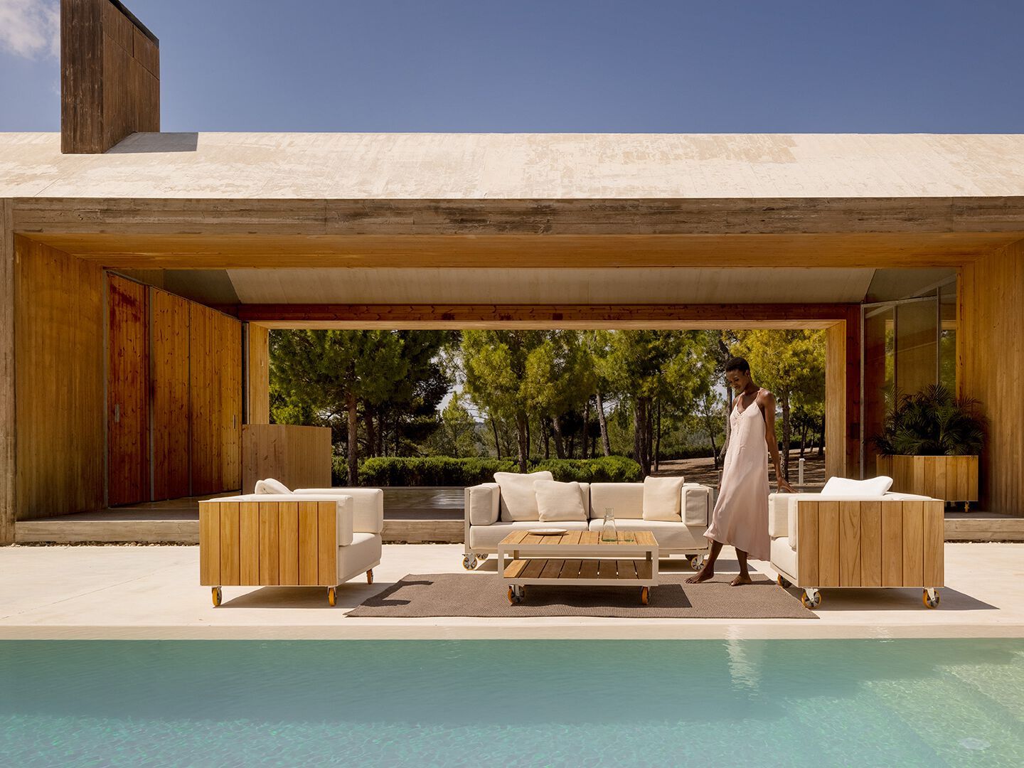 Алюминиевое и деревянное садовое кресло с подлокотниками Vondom Vineyard ARCH-00066003 - Вид №4