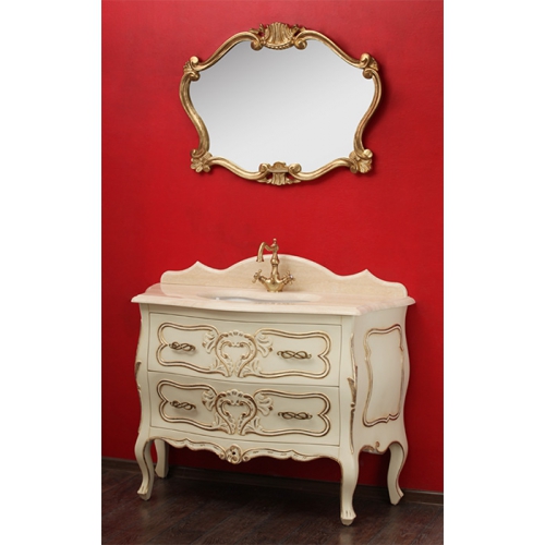 Тумба под раковину MIGLIORE Vittoria ML.VIT-BA115.BI.DO Bianco с декором.DOrato GM.VIT-BA115.BI.DO - Вид №7