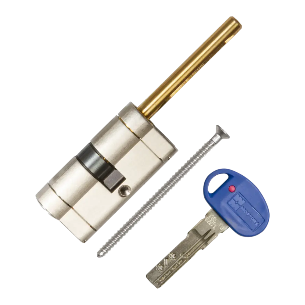 Цилиндр Mottura Champions Pro CP4P313101C5, 26x10x26 мм, ключ/шток, цвет матовый никель, без вертушки STLM-2123499 - Вид №1