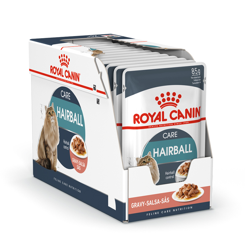 ПР0056364*12 Корм для кошек Hairball Care для выведения шерсти, в соусе пауч 85г (упаковка - 12 шт) ROYAL CANIN 