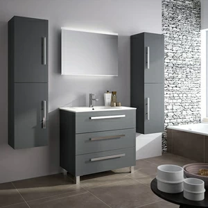 КОМПЛЕКТ МЕБЕЛИ FUSSION CHROME 80 СМ GLOSS GREY