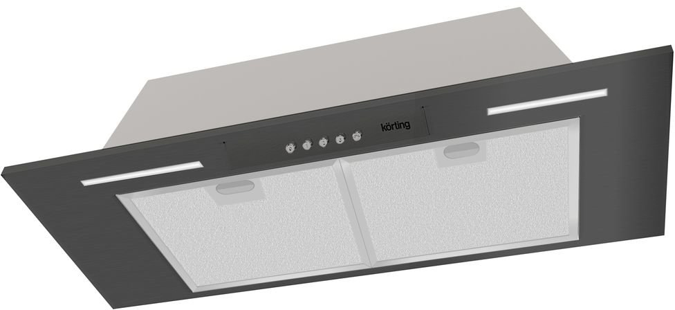 KHI 9931 N Встраиваемые вытяжки / полностью встраиваемая(блок), в шкаф 90см, механическое управление, 3 режима, 950 м3/ч., алюминиевый жировой фильтр, led освещение, ур.шума 56 дб, цвет - черный Korting Santreyd 