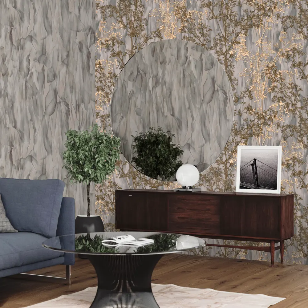 Обои флизелиновые Euro Decor Fjord темно-серые 1.06 м ED7114-23 88475929 STLM-2163531 - Вид №3