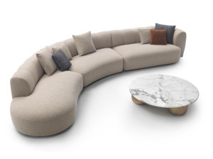 Секционный диван из изогнутой ткани