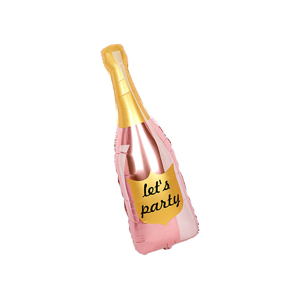 40см Фигурные шары из фольги 04 1 шт. бутылка Шампанское Let`s Party Rose Gold Патибум 