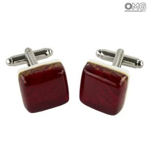 3997 ORIGINALMURANOGLASS Запонки красные - муранское стекло OMG 1 см
