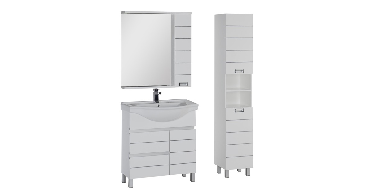 Комплект мебели Aquanet Доминика 80 белый 00171328 - Вид №1