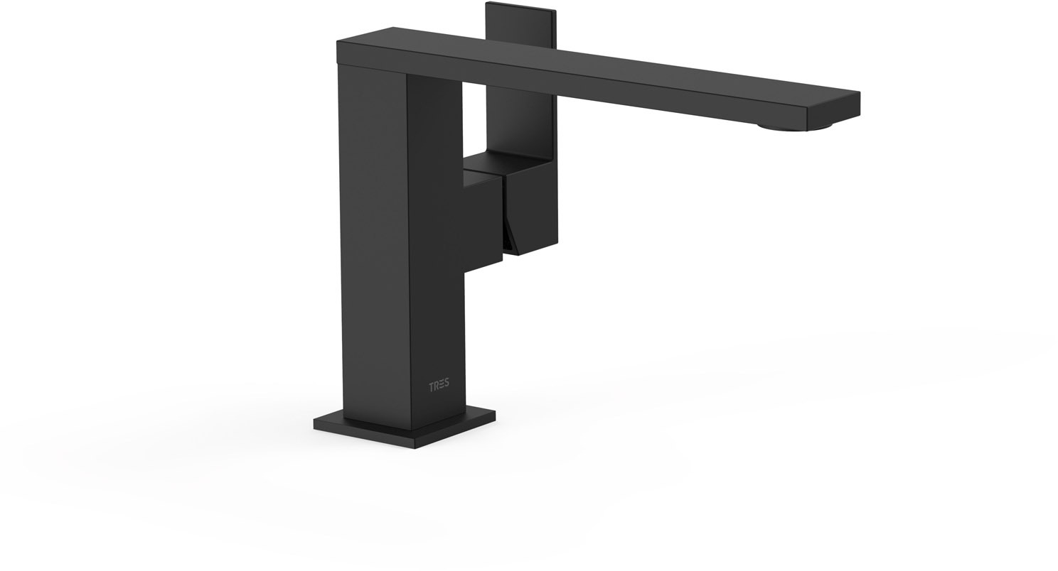 Смеситель для умывальника CUADRO с одной ручкой и боковым рычагом-00620501NM TRES