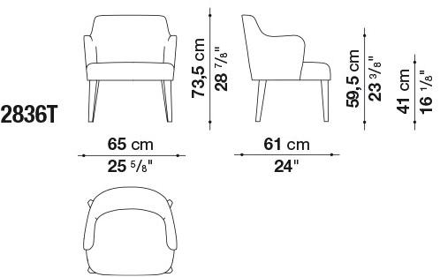Maxalto Стул с обивкой и подлокотниками Febo sun-id-1477192 - Вид №5