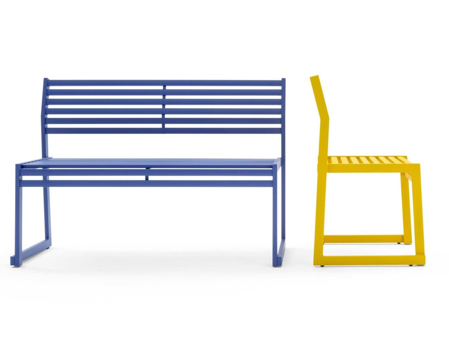 Штабелируемая металлическая скамья со спинкой Urbantime Cortina.026 ARCH-00056284