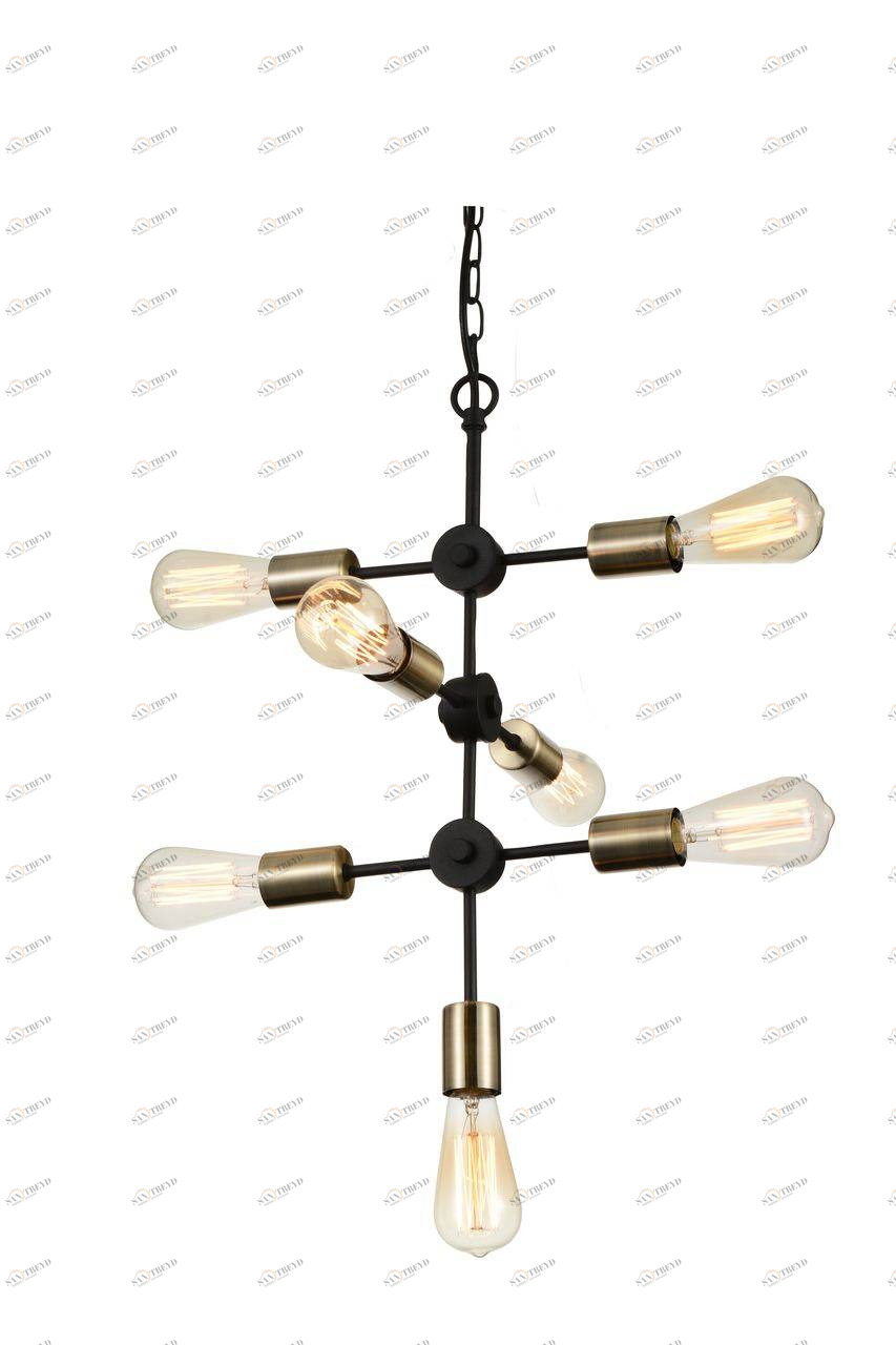 Люстра дизайнерская Ask черная бронза пушечная 1656-7P SUPERNW БЕЗ ПЛАФОНОВ 057214 Черный 