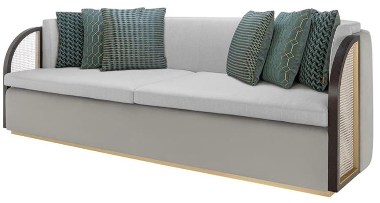 FRATO 3-х местный льняной диван  Fup220025aao  - Вид №2