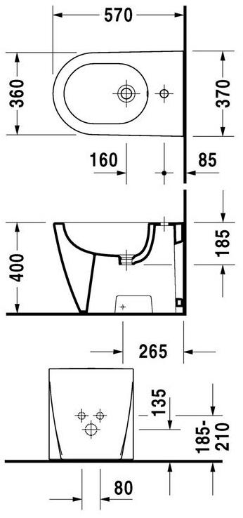 225510 Биде напольное Starck 2 Duravit - Вид №1