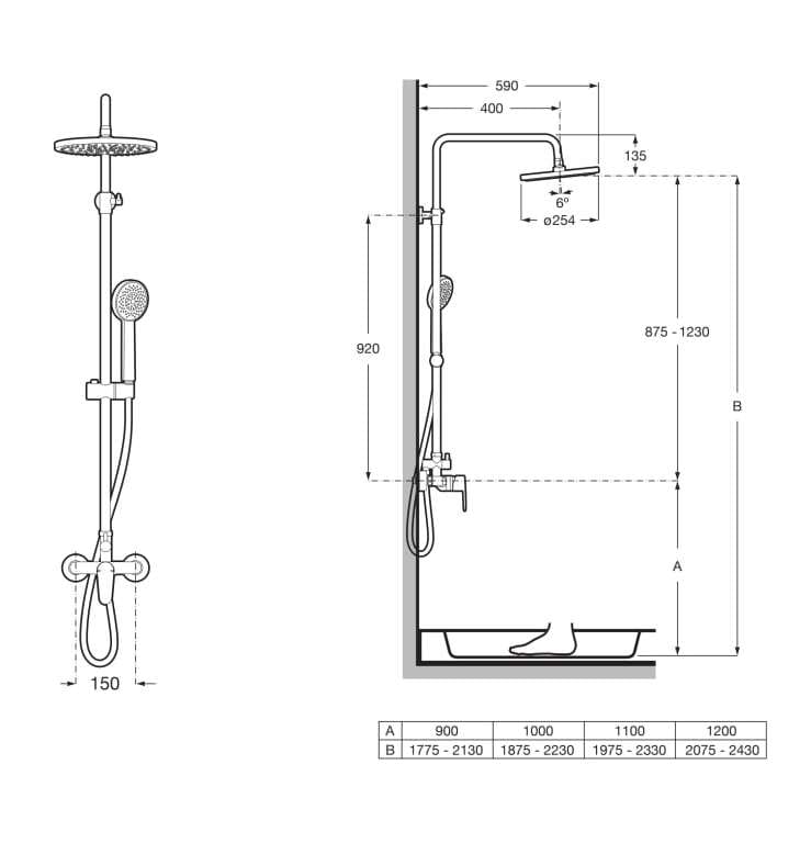 Латунная настенная душевая колонна с ручным душем Roca Victoria ARCH-00130138 - Вид №2