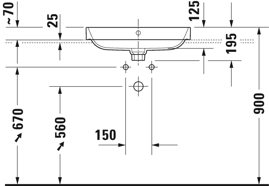2360606160 Подвесная раковина настенная овальная Duravit Happy D.2 Plus - Вид №3