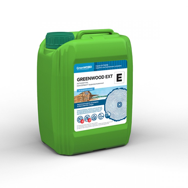 GWE-ES/05 GreenLAB GREENWOOD EXT E Готовый раствор, 5 л, АНТИСЕПТИК, КОНСЕРВАНТ трудновымываемый 