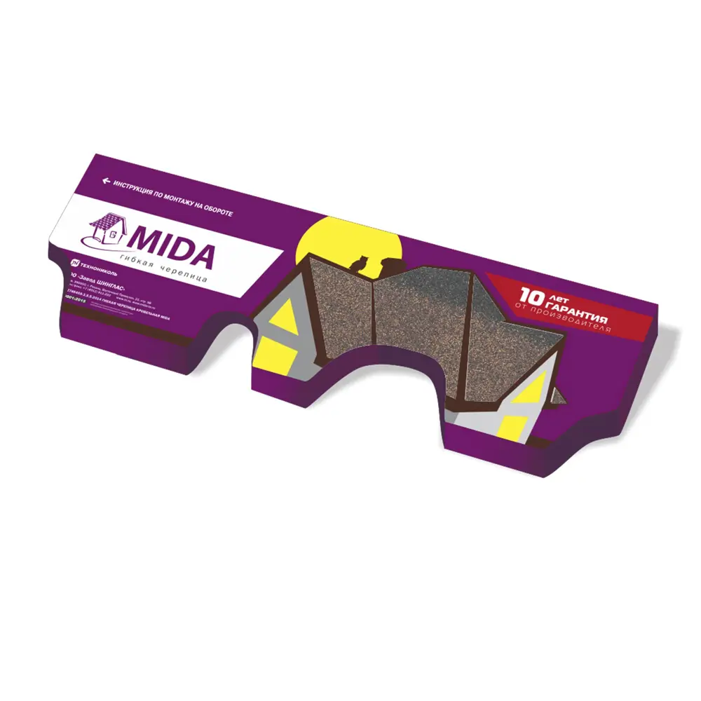 Гибкая черепица Mida Аккорд зеленый 3 м² 15569339 STLM-2064970 ТЕХНОНИКОЛЬ - Вид №3