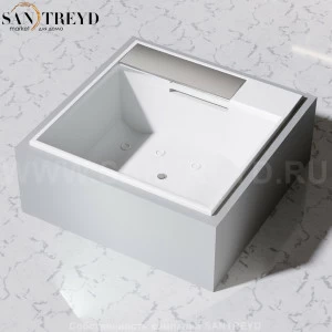 Effegibi WATERDREAM Минибассейн с функцией SOURCE + WHIRLPOOL: 8 гидромассажных форсунок и функция массажа спины 6+6 форсунок. Размер: длина 208, высота 80,5, ширина 208,4. Нагрузка на пол: 400 кг/кв. м. Объем воды: 1180 л. WD10000002