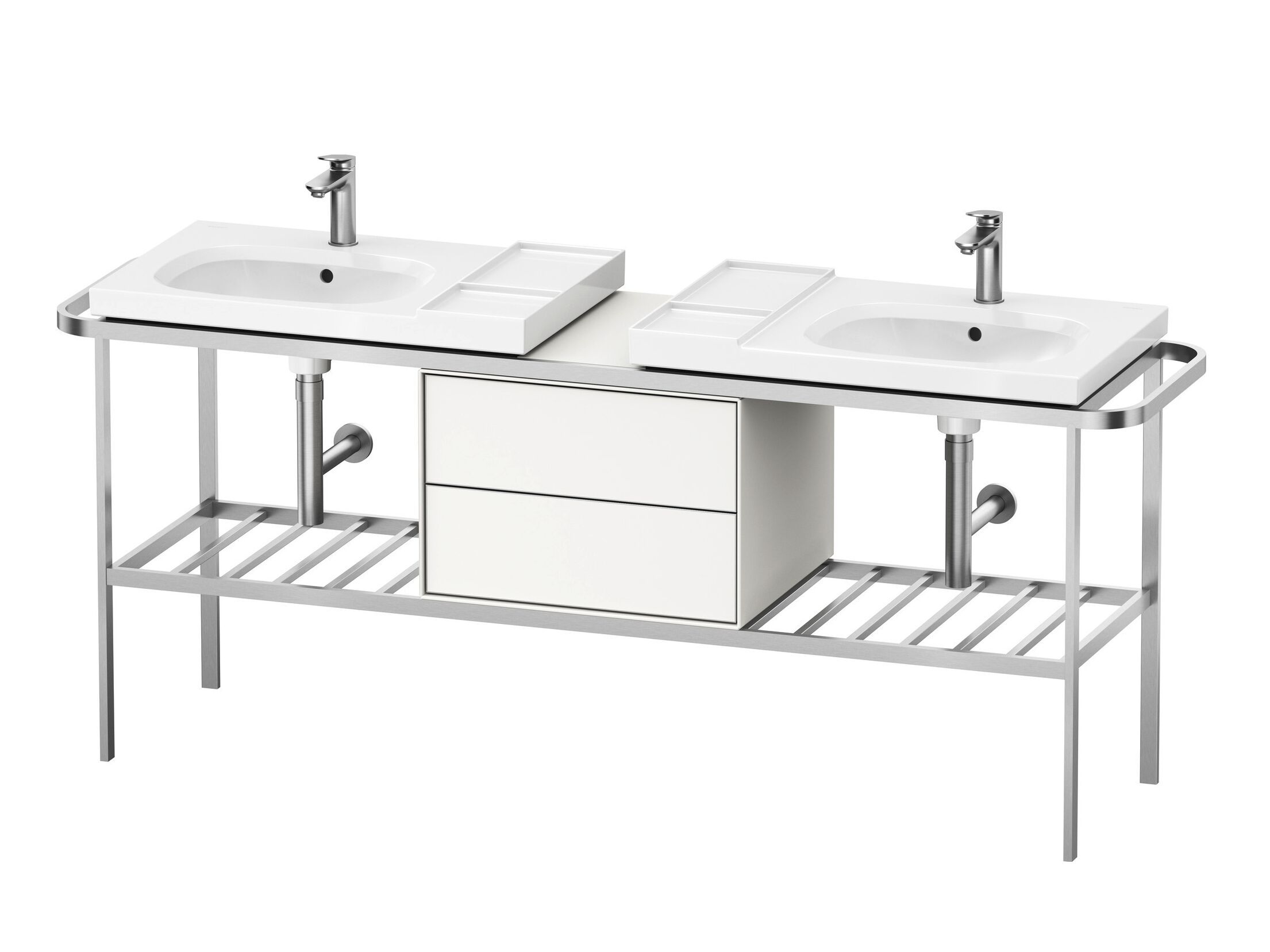 Металлическая напольная двойная раковина с выдвижными ящиками Duravit Aurena ARCH-00123250