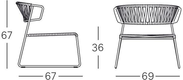 SCAB DESIGN Садовое кресло салазок из стали и пвх Lisa sun-id-1440730 - Вид №7