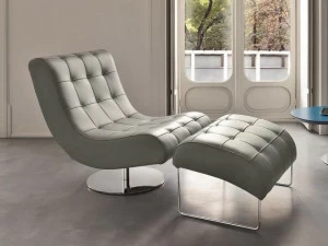 Dall'Agnese Стеганое кожаное кресло с подставкой для ног