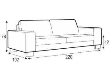 Sits Мягкий 3-х местный диван из ткани Quattro sun-id-1472018 - Вид №2