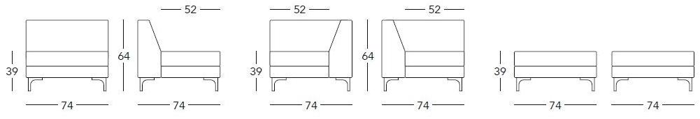 Real Piel Модульный диван из ткани sun-id-1487208 - Вид №6
