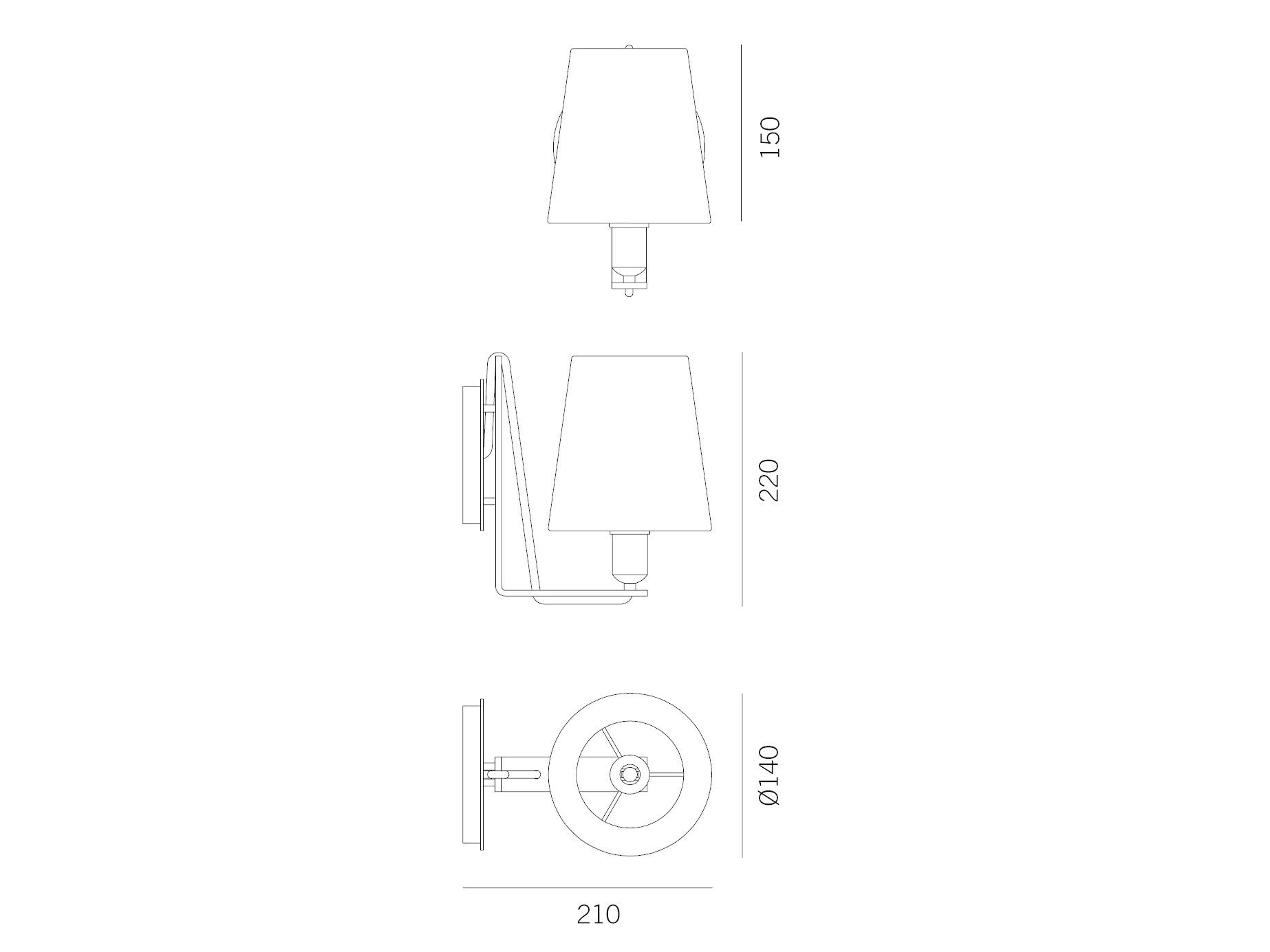 Настенный светильник из металла и шелка Kalmar KREMS ARCH-00036154 - Вид №3