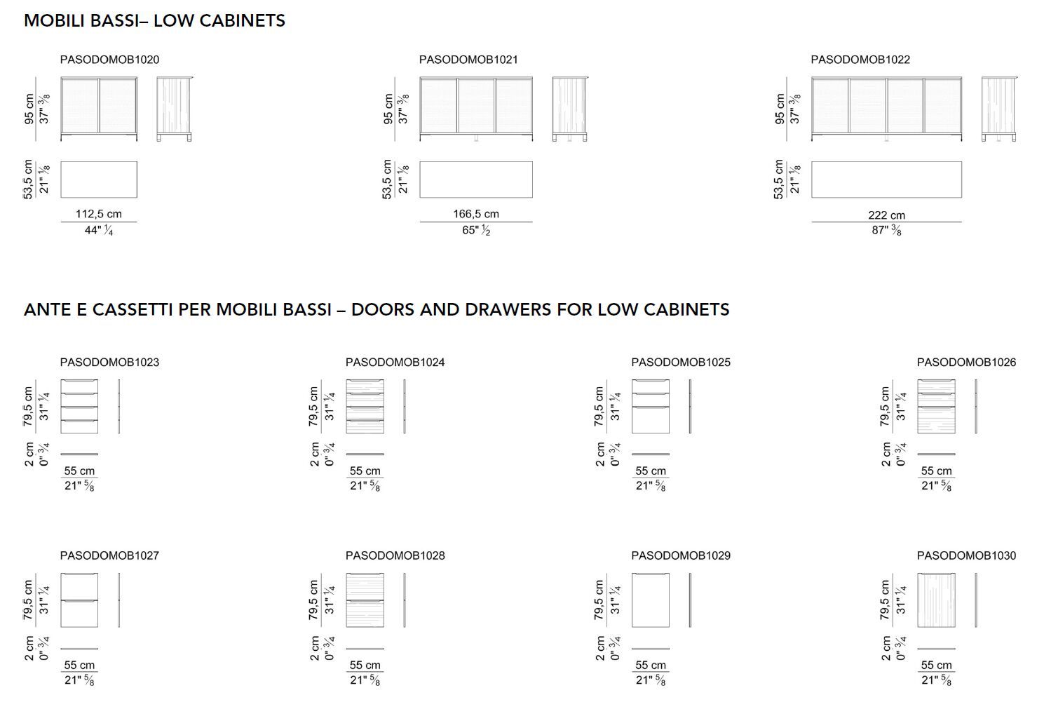 Низкий офисный шкаф с кожаной обивкой и распашными дверями i 4 Mariani ARCH-00089155 - Вид №2
