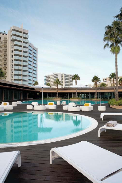 Стол для отдыха / подставка для ног 104 nautic leather white Manutti Moon Island MNST425 - Вид №13