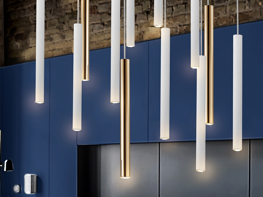 098240 Подвесной светильник 14L золотой/белый большой DIM Schuller Varas  - Вид №1