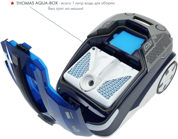 TWIN XT Пылесос / 1700 вт, аквафильтр, влажная уборка, цвет: синий с белым Thomas  - Вид №13