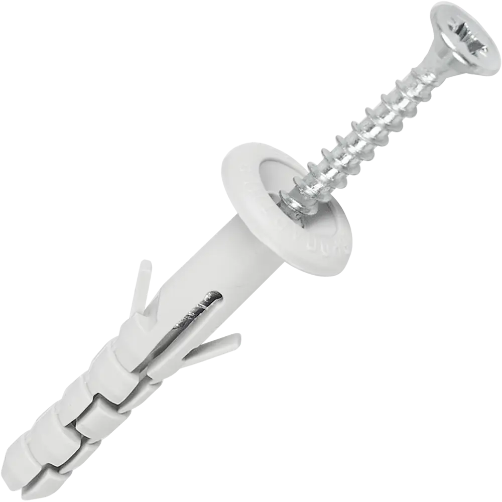 Дюбель Standers с широким фланцем для надежного крепления конструкций 6×40 мм 83387801