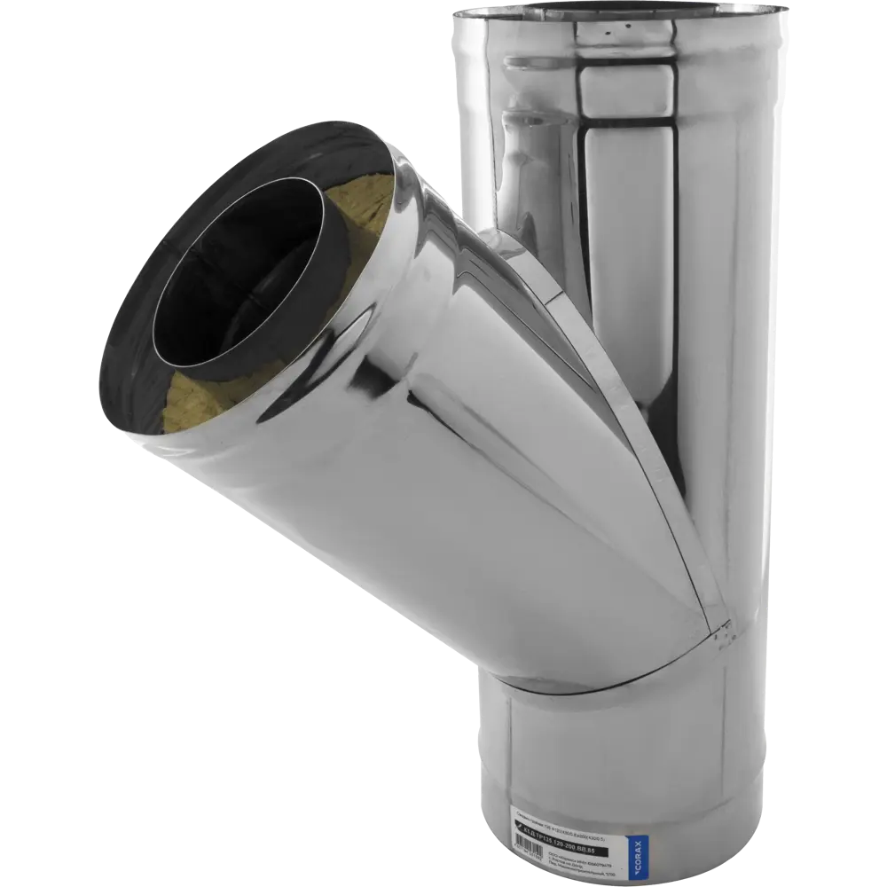 Тройник дымоходный КОРАКС 135° сэндвич D120/200 мм для систем отопления 81952728 STLM-0014975