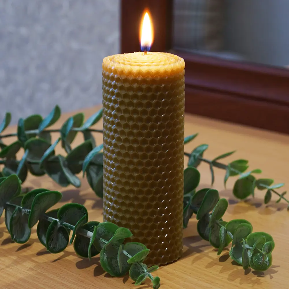 Свеча вощинная цилиндр натуральная 5x13 см EVIS STLM-2134888 - Вид №2